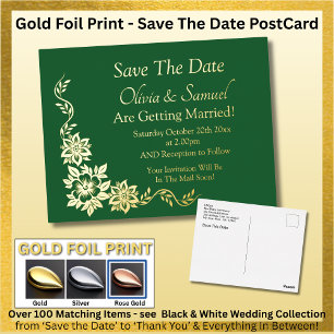 Gold Foil Save The Date Postcard