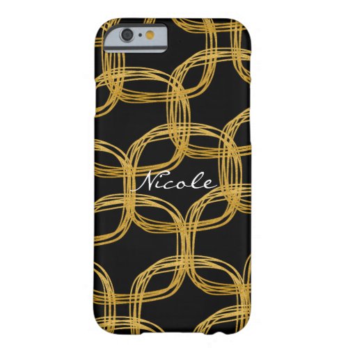Gold Foil Scribble Circle Modern Chic Phone Case