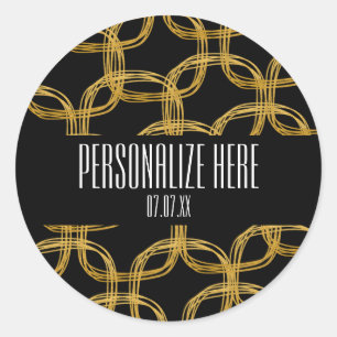 Gold Foil Scribble Circle Modern Glam Stickers