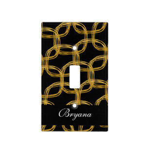 Gold Foil Scribble Circle Modern Light Switch Cover