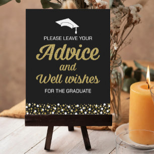 Gold Foil Script Advice and Well wishes Grad Sign