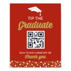 Gold Foil Script Confetti Tip The Graduate Sign