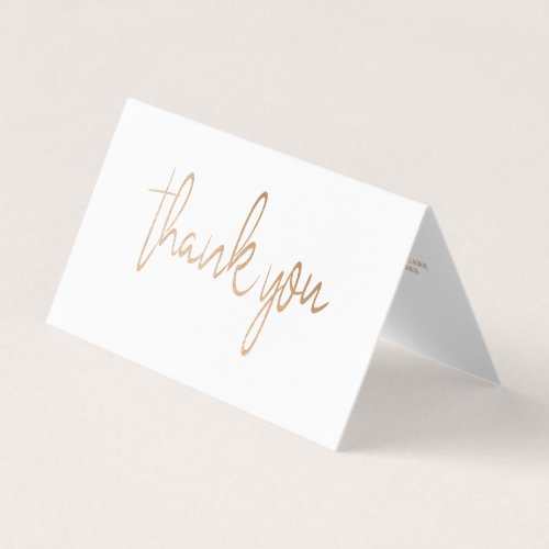Gold Foil Script Logo Business Thank You Card