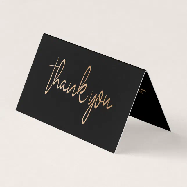 Gold Foil Script Logo Business Thank You Card | Zazzle