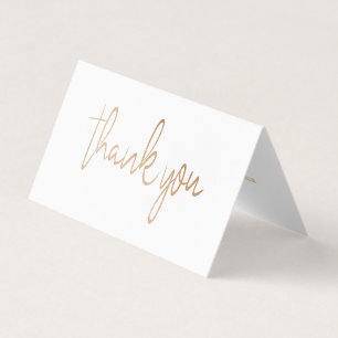 Gold Foil Script Wedding Photo Thank You Card