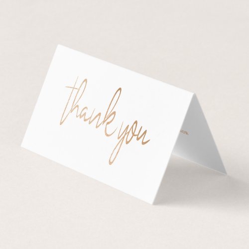 Gold Foil Script Wedding Photo Thank You Card