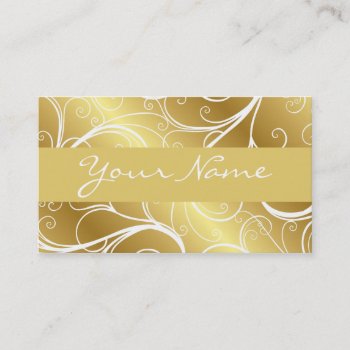 Gold Foil Scroll Elegant Business Card by ProfessionalDevelopm at Zazzle
