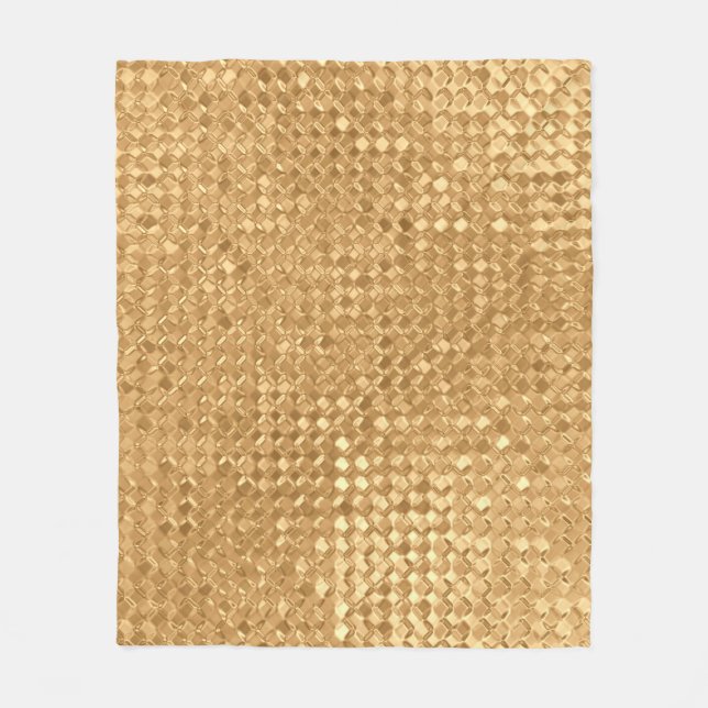 Gold foil seamless pattern, golden glitter texture fleece blanket (Front)