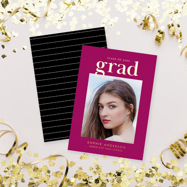 Gold Foil Serif Custom Color Grad Announcement (Creator Uploaded)