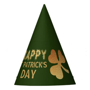 Gold Foil Shamrock, St Patrick's Day Party Hat