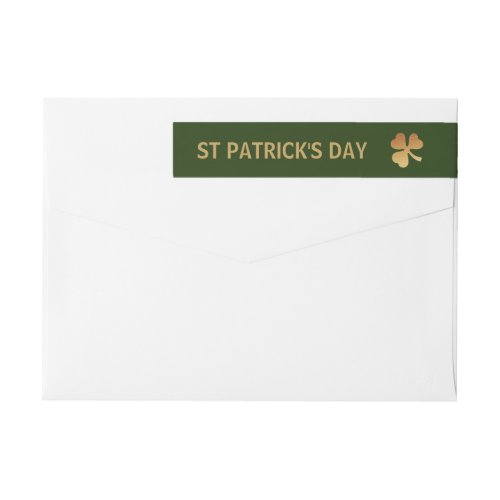 Gold Foil Shamrock St Patricks Day Wrap Around Label