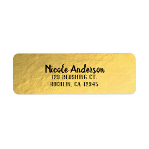 Gold Foil Shine Modern Elegant Chic Wedding Label
