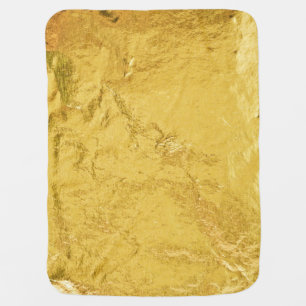 Gold Foil: Shiny Abstract Texture Baby Blanket
