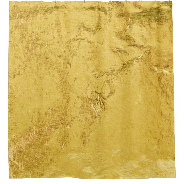 Gold Foil: Shiny Abstract Texture Shower Curtain (Front)