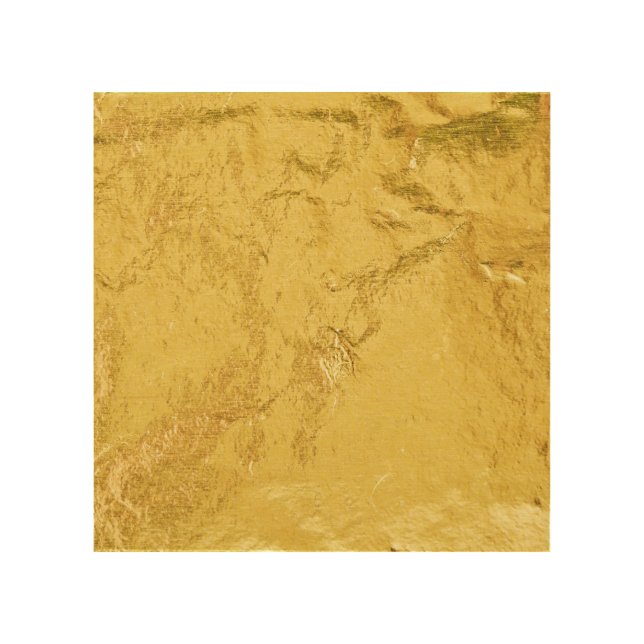 Gold Foil: Shiny Abstract Texture Wood Wall Art (Front)