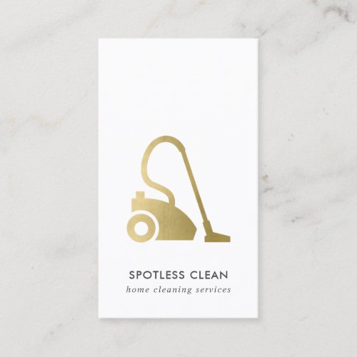 GOLD FOIL SIMPLE VACUUM CLEANER CLEANING SERVICE BUSINESS CARD