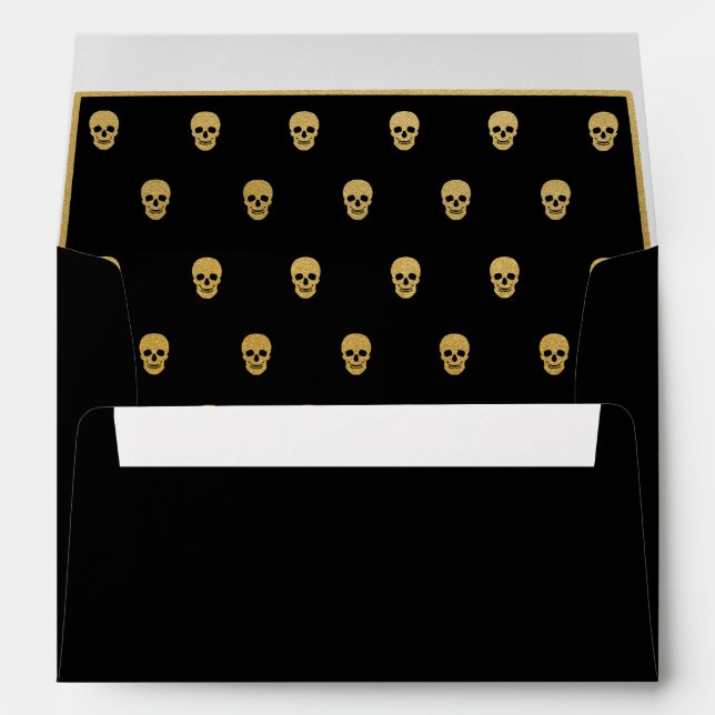 Gold Foil Skull.  All Black Envelope (Back (Bottom))
