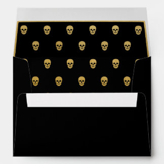 Gold Foil Skull.  All Black Envelope