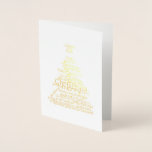 Gold Foil Sober Christmas Tree Word Cloud Foil Card at Zazzle