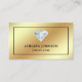 Gold Foil Solitaire Diamond Jewelry Store Jeweler Business Card