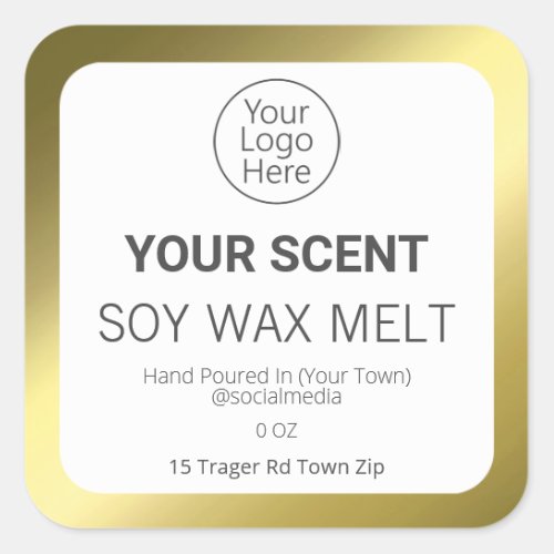 Gold Foil Soy Wax Melt Product Labels