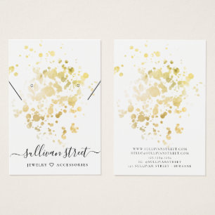 Gold Foil Splatter Earrings Necklace Display Card