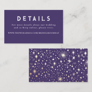 Gold Foil Stars Celestial Wedding Details Enclosure Card