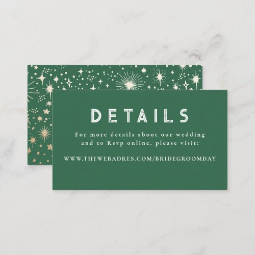 Gold Foil Stars Celestial Wedding Details Enclosure Card