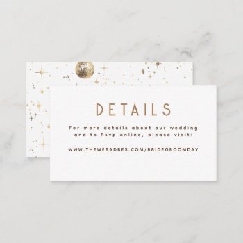 Gold Foil Stars Celestial Wedding Details Enclosure Card by lovelywow at Zazzle
