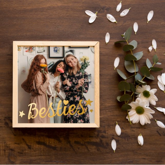 Gold Foil Stars & Heart Besties Photo Foil Prints (Creator Uploaded)
