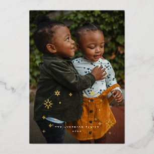 Gold Foil Stars Magical Christmas Invitation