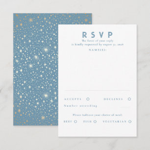 Gold Foil Stars Modern Wedding RSVP Card