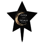 Gold Foil Stars Mystical Celestial Wedding Cake Topper