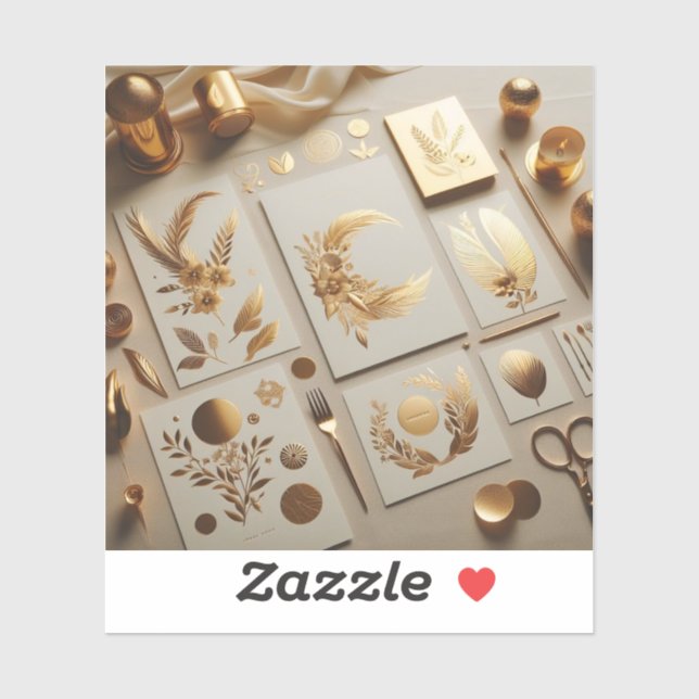 Gold foil stickers for luxurious  wedding items  (Sheet)