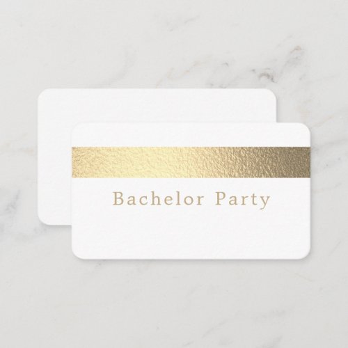 Gold Foil Stripe Bachelor Party Ticket Invitation