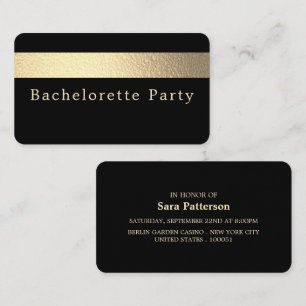 Gold Foil Stripe, Bachelorette Party Ticket Invite