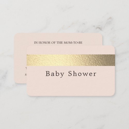 Gold Foil Stripe Blush Pink Baby Shower Ticket