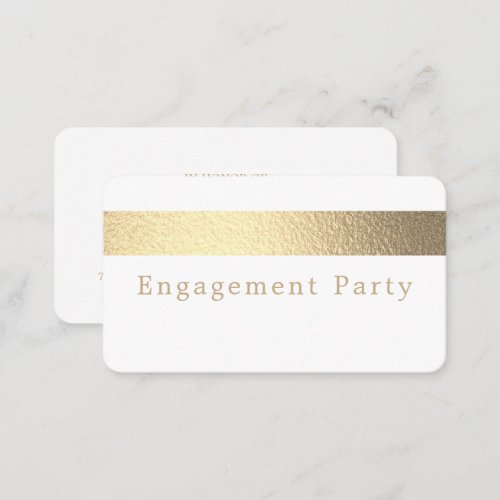 Gold Foil Stripe Engagement Party Ticket Invite