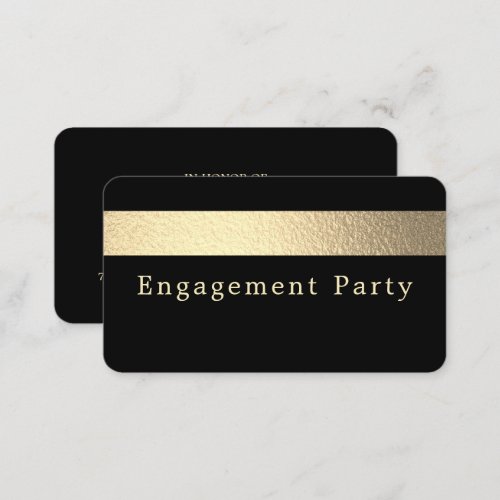 Gold Foil Stripe Engagement Party Ticket Invite