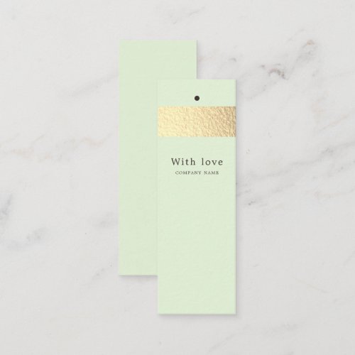 Gold Foil Stripe On Mint Green Gift Tags