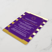 Gold Foil Striped Bat Mitzvah Invite with Star (Rotated)
