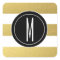 GOLD FOIL STRIPES | BLACK MONOGRAM