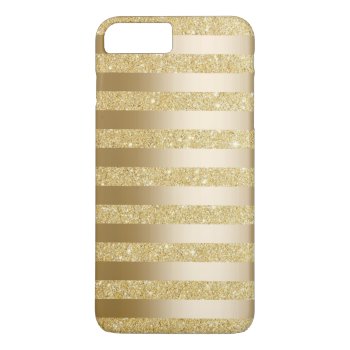 Gold Foil Stripes Faux Glitter Iphone 7 Plus Case by caseplus at Zazzle