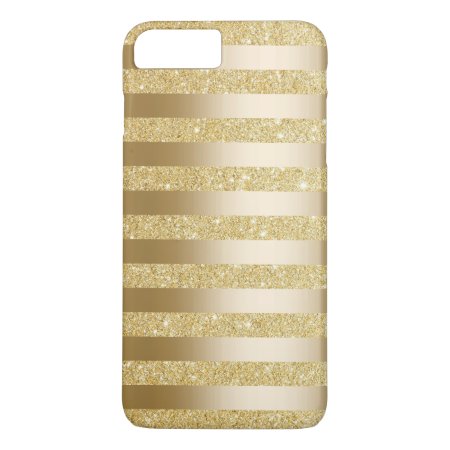 Gold Foil Stripes Faux Glitter Iphone 7 Plus Case