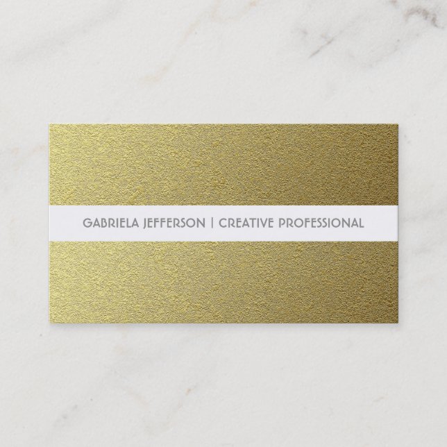 Gold Foil Stripes Modern and Elegant Business Card (Front)