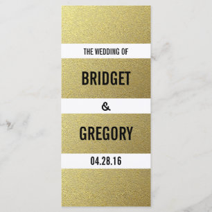 Gold Foil Stripes Wedding Programs