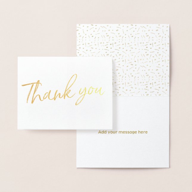 Gold Foil Stylish Lettered Wedding Thank you Foil Card (Display)