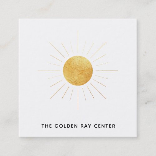  Gold Foil Sun  Golden Rays Spiritual Center Square Business Card