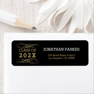 Gold Foil Swirls Graduate  Label