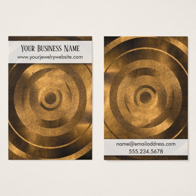 Gold Foil Target Earring Holder Display Cards (Front & Back)